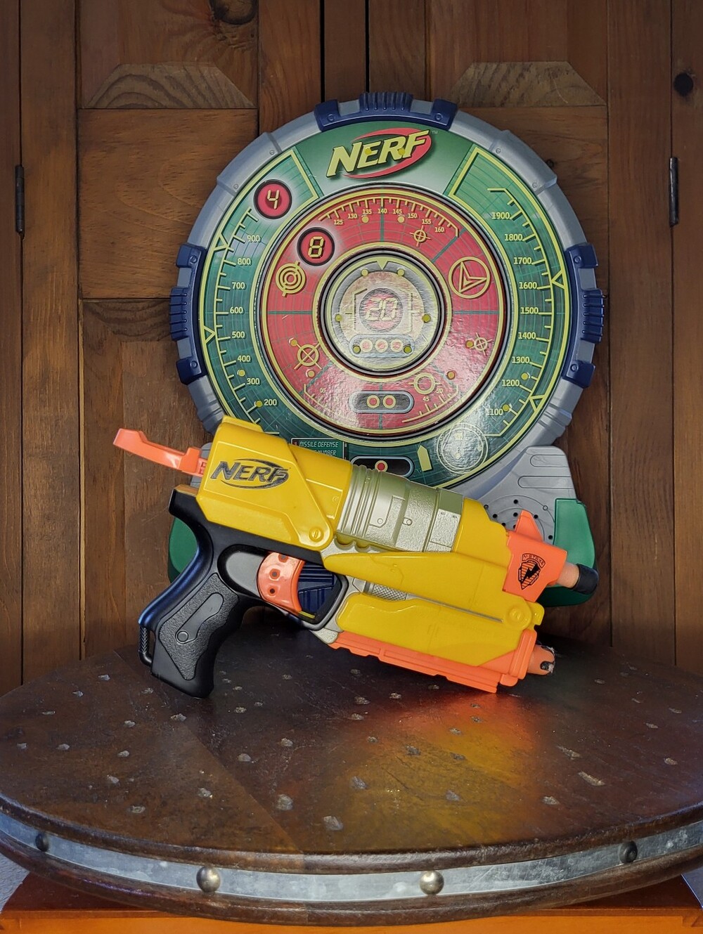 Nerf Yellow & Orange Foam Dart Pistol with Black Grip